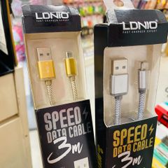 CÁP SẠC LDNIO LS31 chính hãng DÀI 3M - Micro + Lightning 2.1A