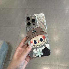 Case Ốp điện thoại iPhone Labubu Hoa Cúc Ánh Lông Vũ Bạc Hologram iPhone 7+/8+/X/XSM/11/12/13/14/15/Plus/Pro/Promax