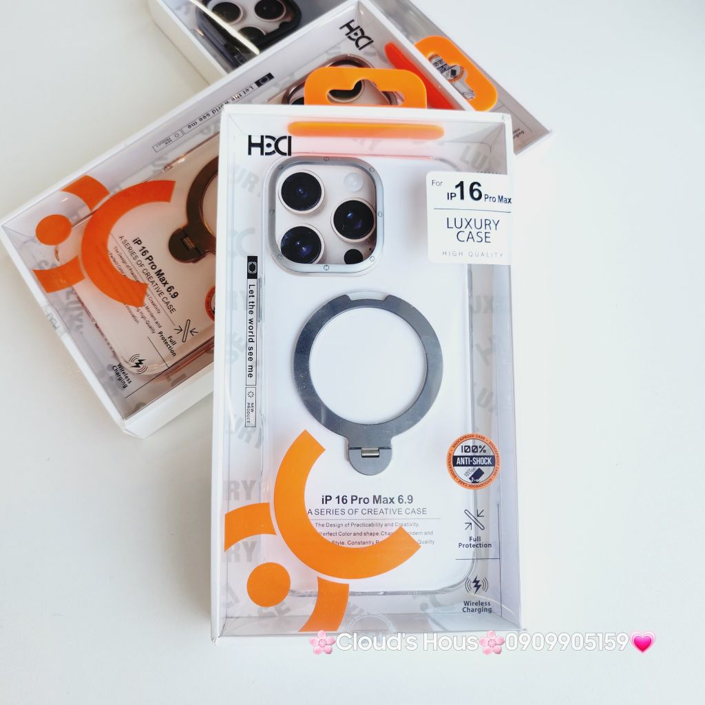 Case Ốp điện thoại iPhone HD CASE CHỐNG DỰNG LƯNG NHÁM CAMERA Magsafe Trong Chống Shock iPhone 16Promax(LUXURY CASE)
