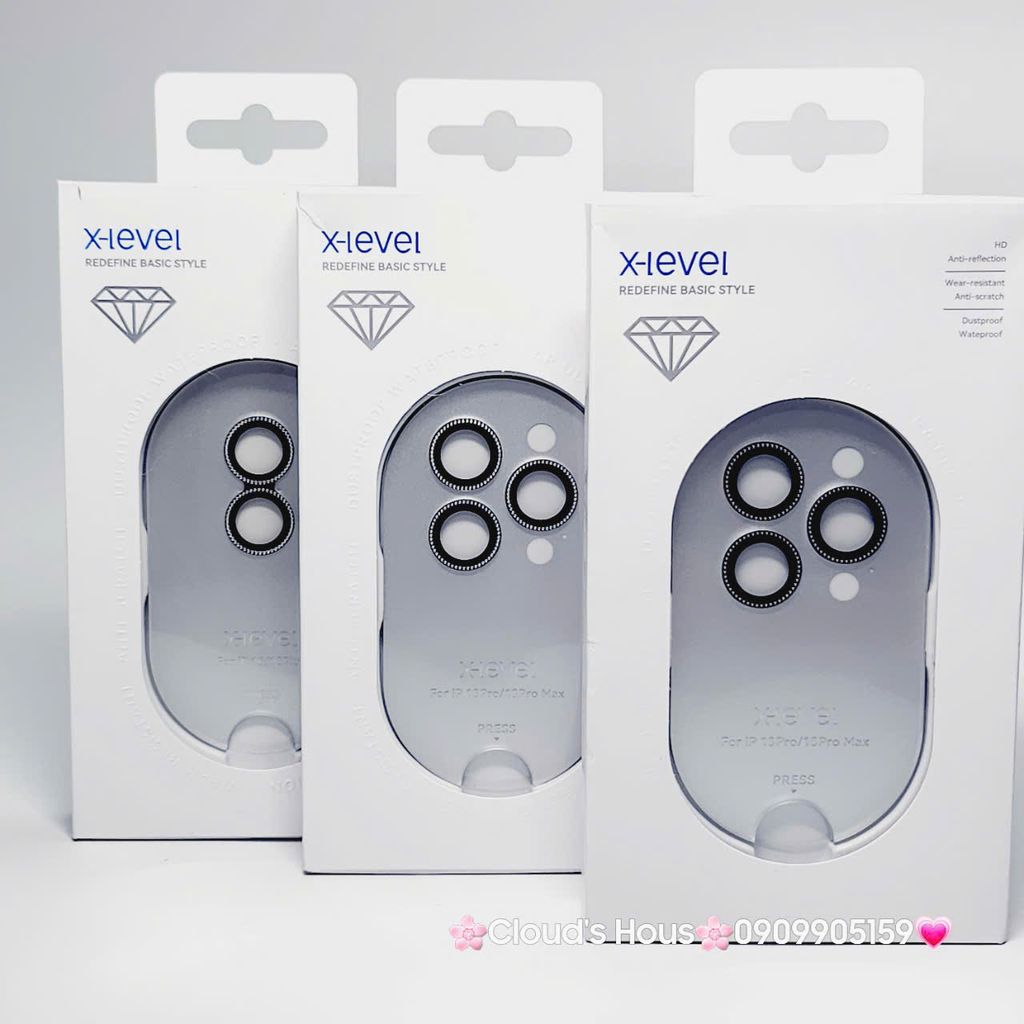 CƯỜNG LỰC Camera X-Level Diamond Đính đá iPhone 16/Plus/Pro/Promax