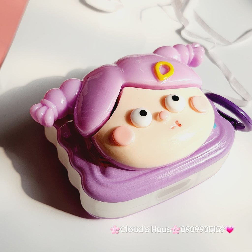 Cover Case Vỏ bảo vệ Airpod Bé gái tóc tím Airpod 1/2/3/Pro/Pro2