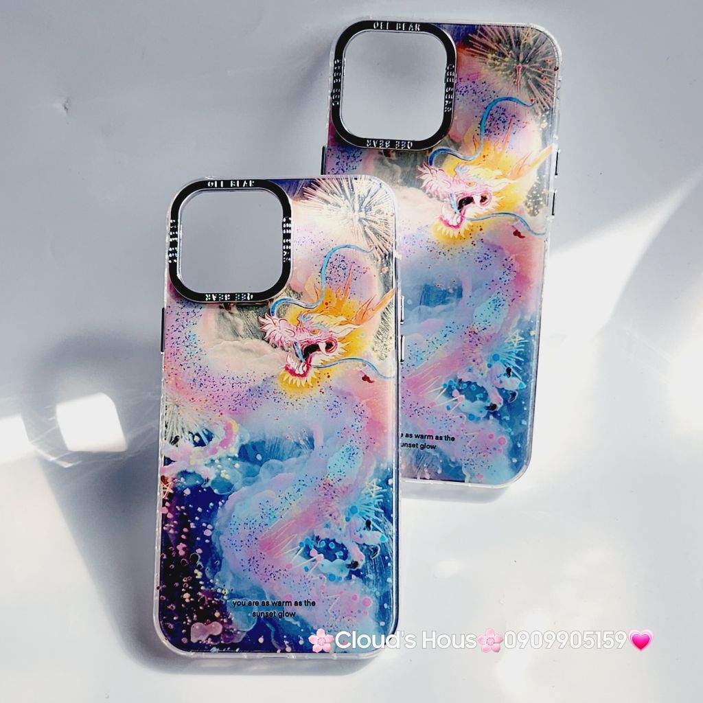 Case Ốp điện thoại iPhone Rồng Hologram viền camera titan iPhone 11/12/13/14/15/Pro/Promax - TẾT