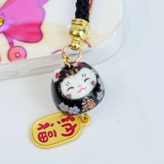 Móc Điện Thoại Móc Túi Phụ Kiện Đẹp Mèo Thần Tài Mini chất liệu sứ