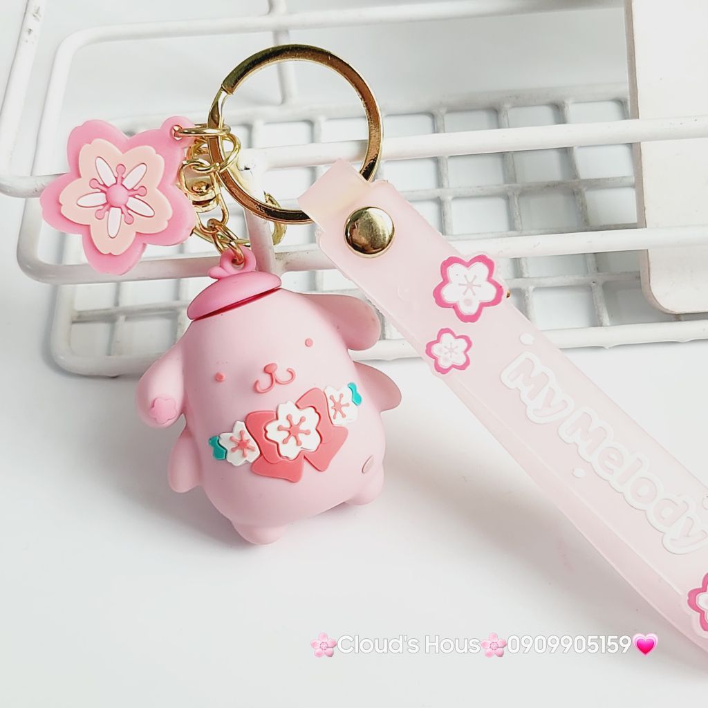 Móc Khoá Hoạt hình Sanrio Tone Trắng Hồng My Melody