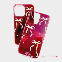 Case Ốp điện thoại iPhone Nơ Trắng Nền Đỏ White iPhone 12/13/14/15/16/Pro/Promax