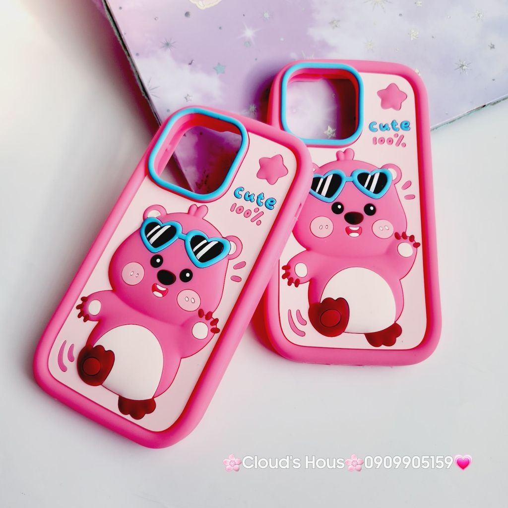 Case Ốp điện thoại iPhone Su dẻo Chuột Loopy Đeo Kính Cute 100% Viền Xanh iPhone 11/12/13/14/15/Pro/Promax
