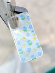Case Ốp điện thoại iPhone Hoa Xanh dương nhí phôi crytal iPhone 12/13/14/15/16/Pro/Promax
