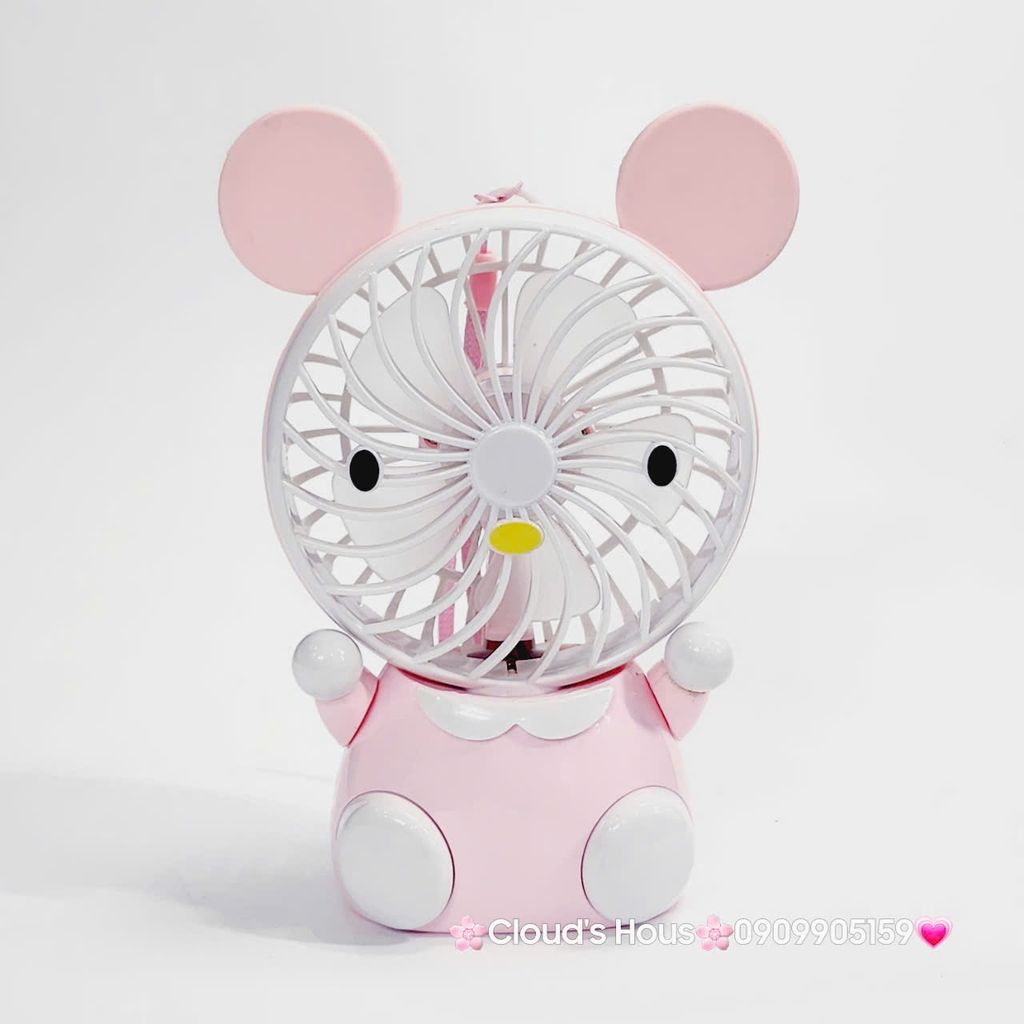 Mini Fan - Quạt Cầm Tay - Để Bàn Voi Mặc Yếm