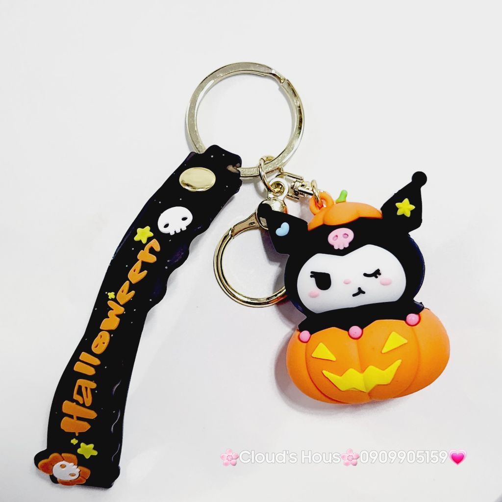 Móc Khóa Kuromi Đen dây Halloween