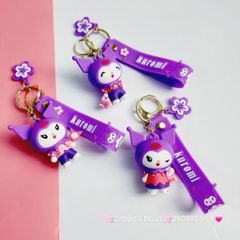 Móc Khóa Kuromi Đen & Tím