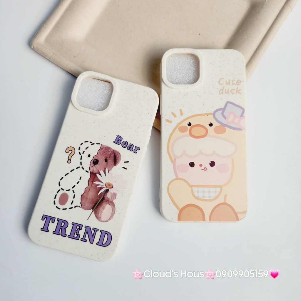 Case Ốp điện thoại iPhone 15Plus/14Plus mẫu lẻ nền cát trắng dẻo iPhone 14/15/Plus