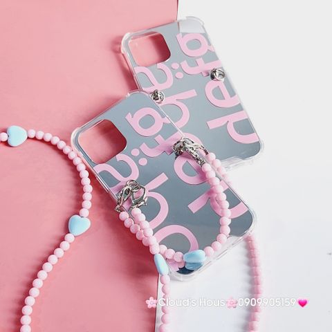 Case Ốp điện thoại iPhone Gương ABCD có dây đeo iPhone 11/12/13/14/Plus/Pro/Promax