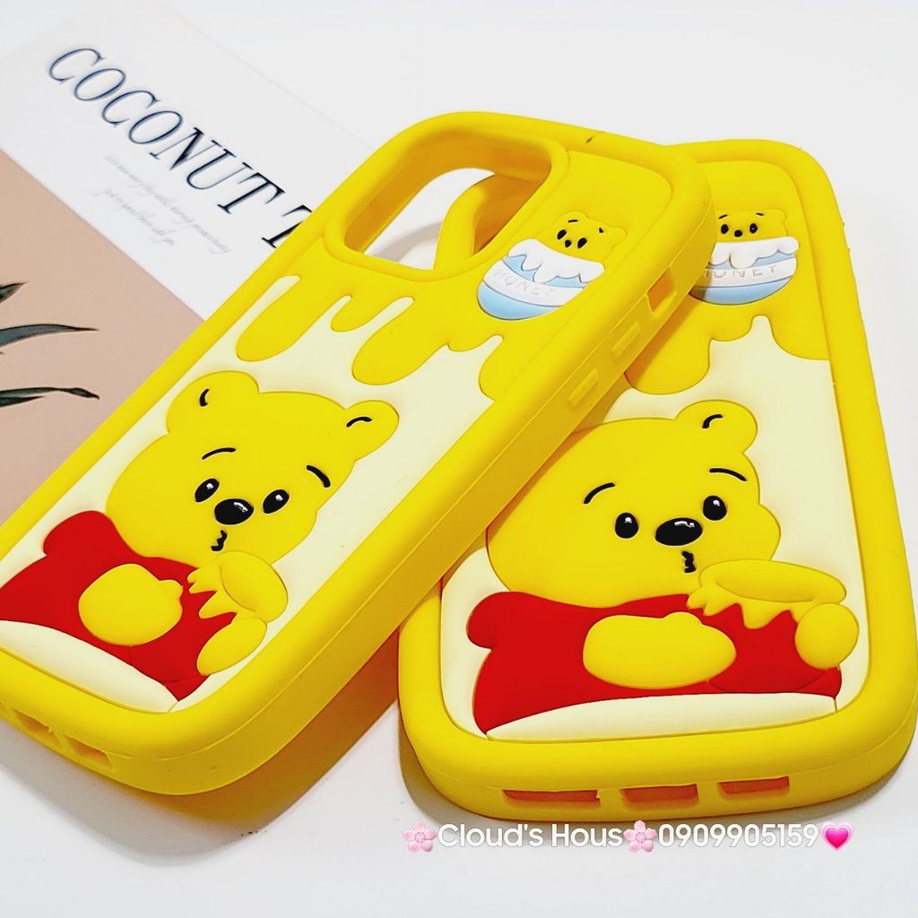 Case Ốp điện thoại iPhone Su dẻo Gấu Pooh Mật Ong iPhone 11/12/13/14/15/Pro/Promax