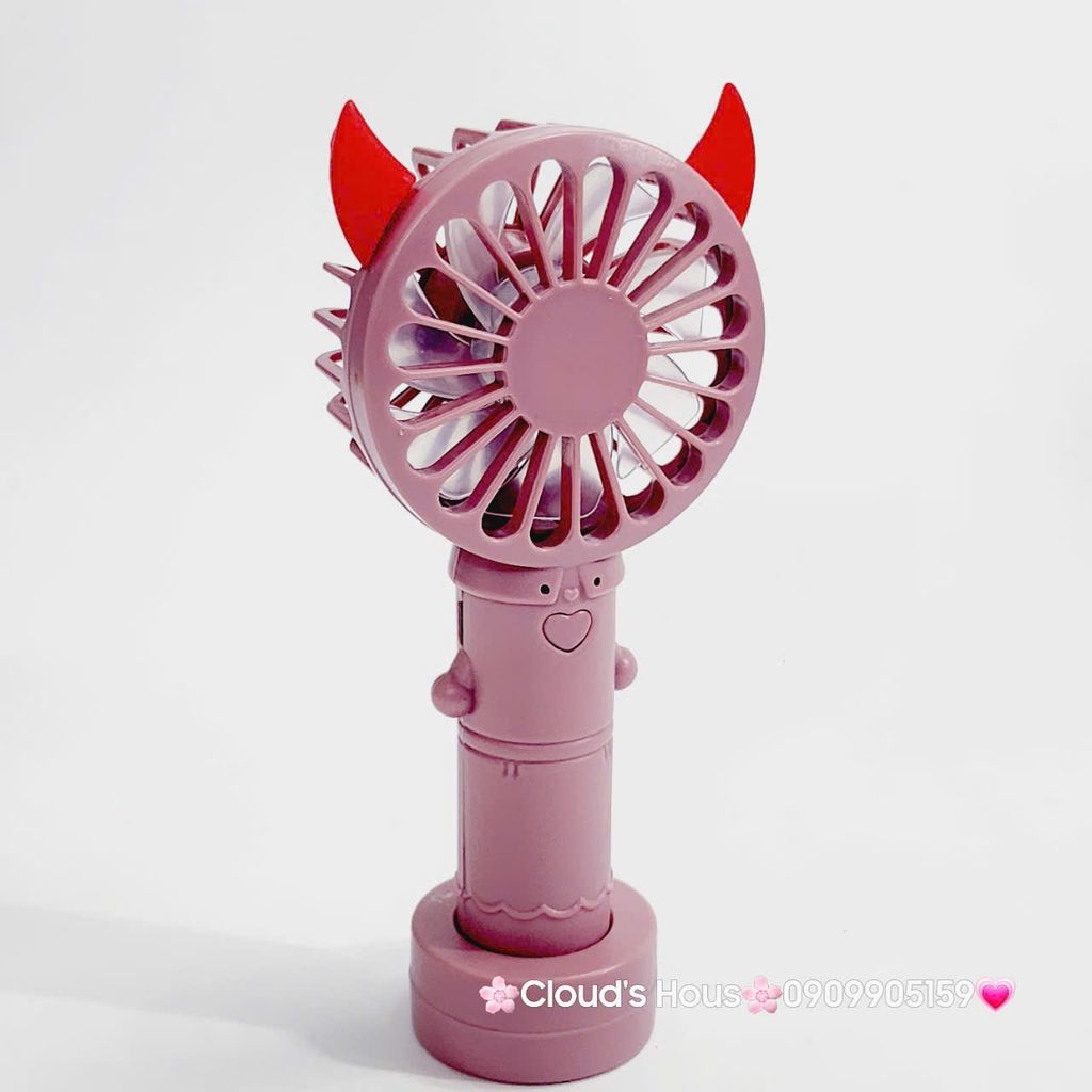 Mini Fan - Quạt Cầm Tay - Để Bàn Có Sừng Đỏ