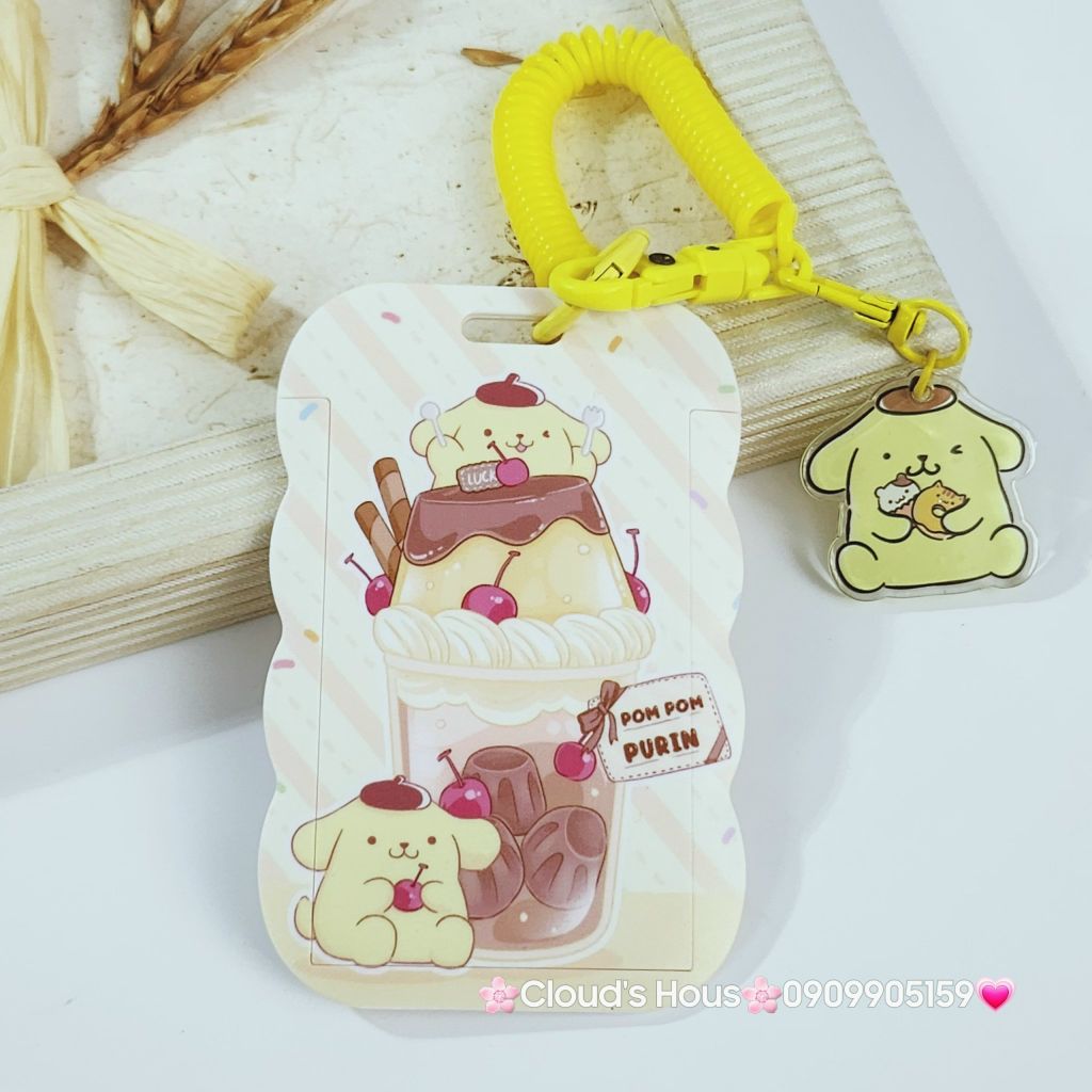 ĐỰNG THẺ ĐEO Gợn sóng Hình Kute Kèm Móc Khóa dây lò xo ( HÀNG THÁI)