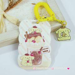 ĐỰNG THẺ ĐEO Gợn sóng Hình Kute Kèm Móc Khóa dây lò xo ( HÀNG THÁI)