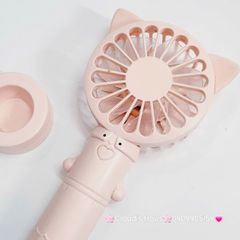Mini Fan - Quạt Cầm Tay - Để Bàn Có Sừng Đỏ