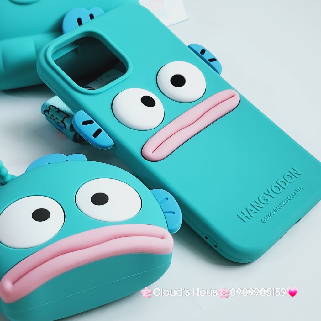 Case Ốp điện thoại iPhone Su dẻo Cá Hangyodon Sanrio Chính hãng iPhone 11/12/13/14/15/Pro/Promax