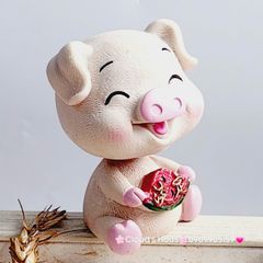 Bộ tượng 3 chú heo ăn trái cây (100k/1 bộ)