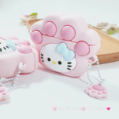 Cover Case Vỏ bảo vệ Airpod Su Dẻo Hello Kitty Cosplay Chân Mèo Kèm Charm Airpod 1/2/3/Pro/Pro2