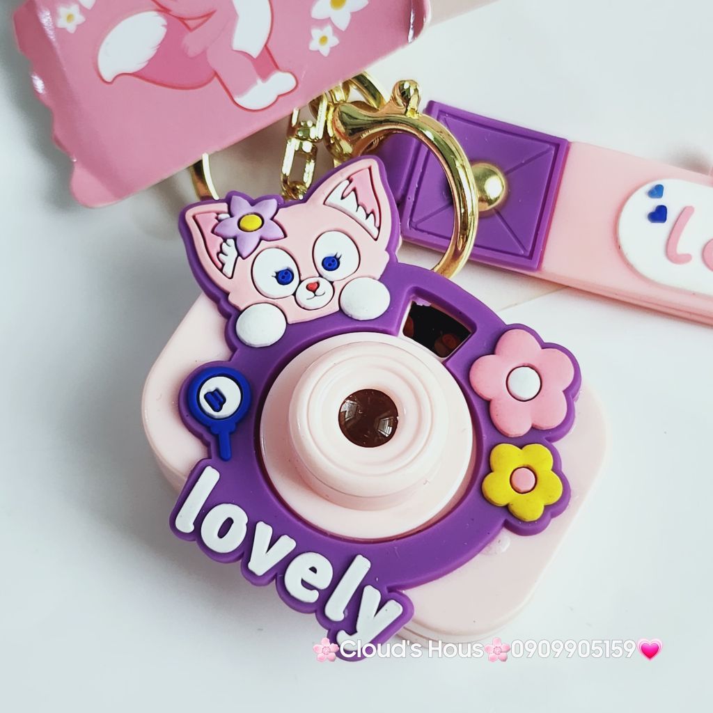 Móc Khoá Máy Ảnh Cáo Lina Bell có đèn Love life
