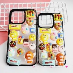 Case Ốp điện thoại iPhone Trong Icon Nổi Kẹo M&M Khổng Lồ iPhone 12/13/14/15/Pro/Promax