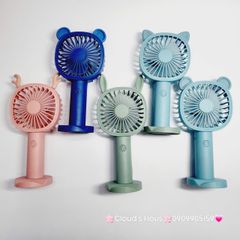 Mini Fan - Quạt Cầm Tay Tai Thú Nhiều Màu ( có đế rời để bàn)