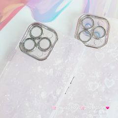 Case Ốp điện thoại iPhone Tim Hồng Ánh Xà Cừ Đính đá bảo vệ camera iPhone 11/12/13/14/15/Pro/Promax