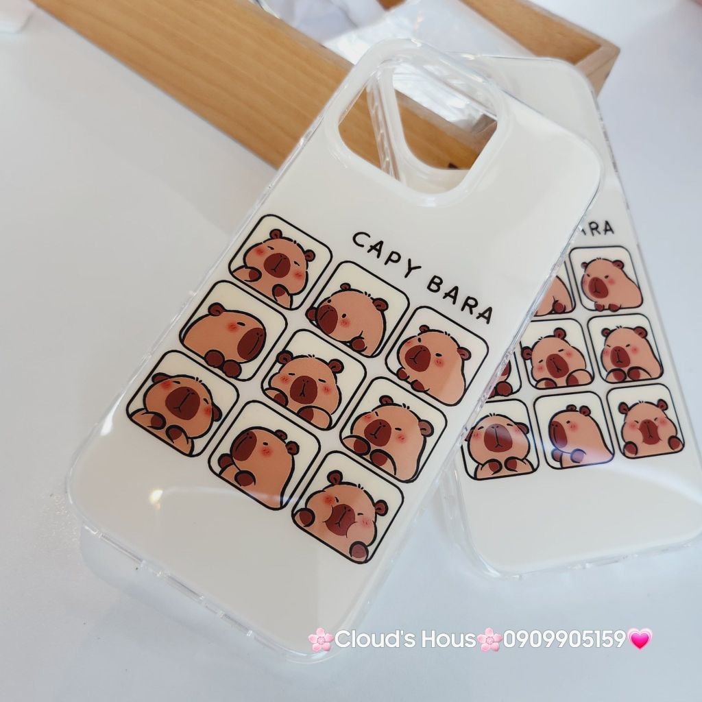 Case Ốp điện thoại iPhone Chuột CAPY BARA 3D Bóng Kute iPhone 13/14/15/16Pro/Promax