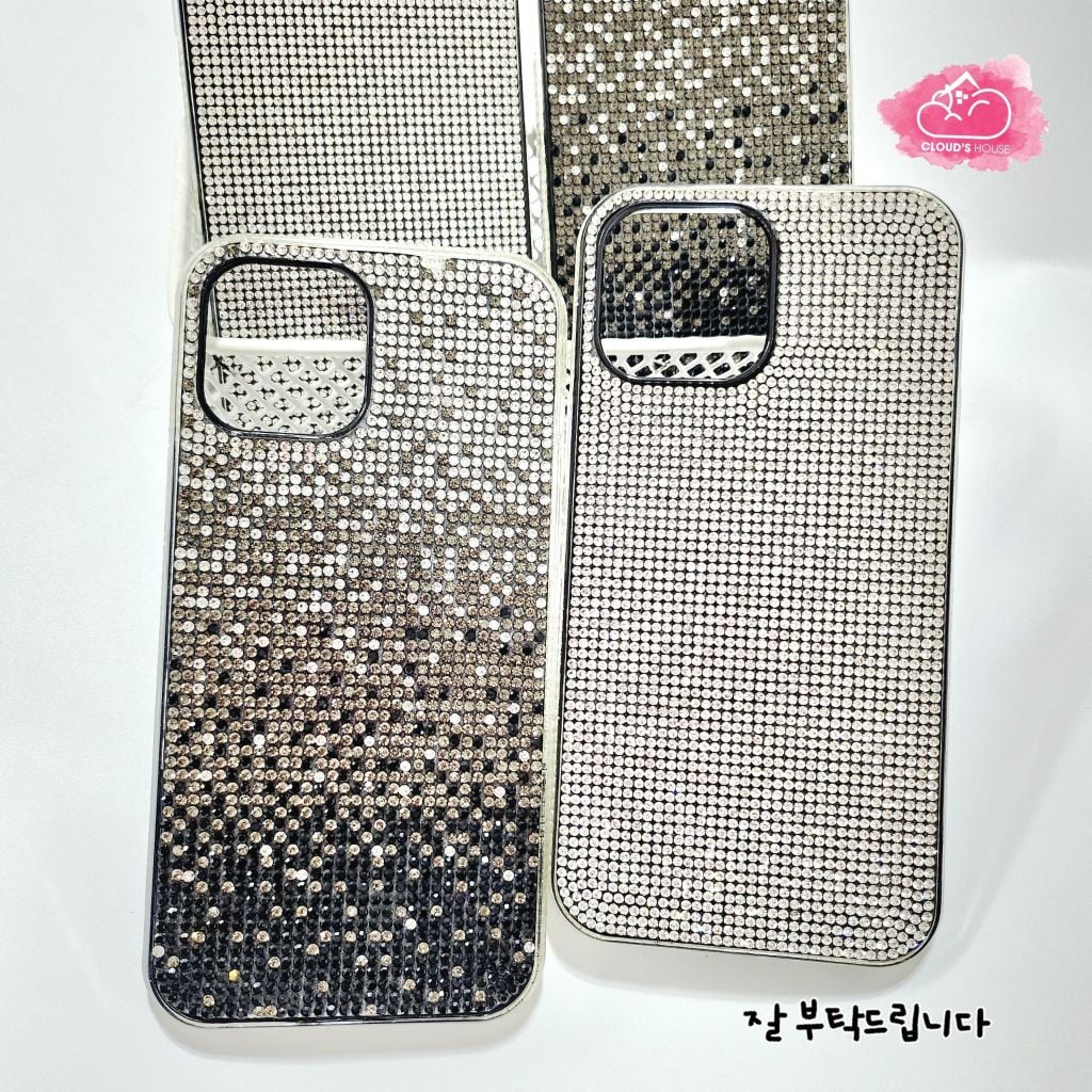 Case Ốp điện thoại iPhone Đính đá Ombre Bling bling sang chảnh iPhone 11/12/13/14/Pro/Promax