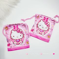 Túi Vải Dây Rút mini Hello Kitty & Doraemon