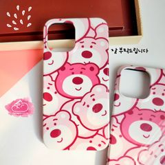 Case Ốp điện thoại iPhone Gấu dâu Lotso iPhone 11/12/13/14/Plus/Pro/Promax 2in1