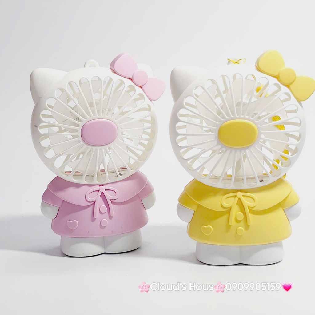 Mini Fan - Quạt Cầm Tay Hello Kitty Mặc Váy siêu kute