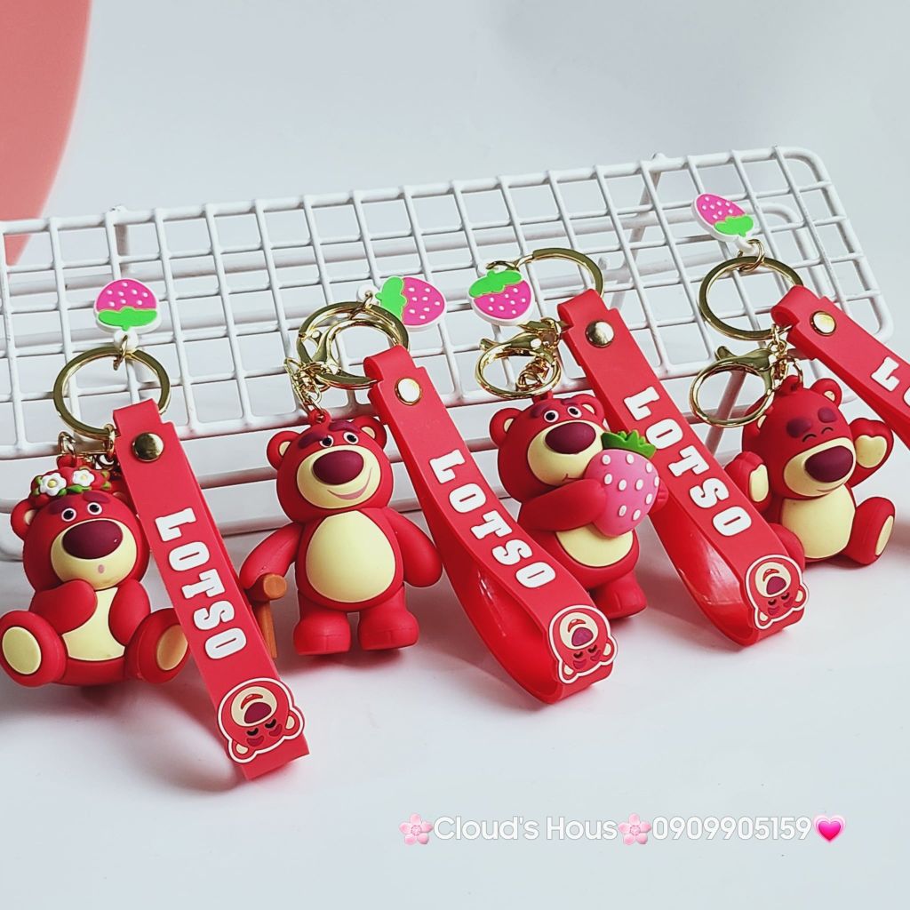 MÓC KHÓA GẤU DÂU LOTSO Mập Kute (4 mẫu)
