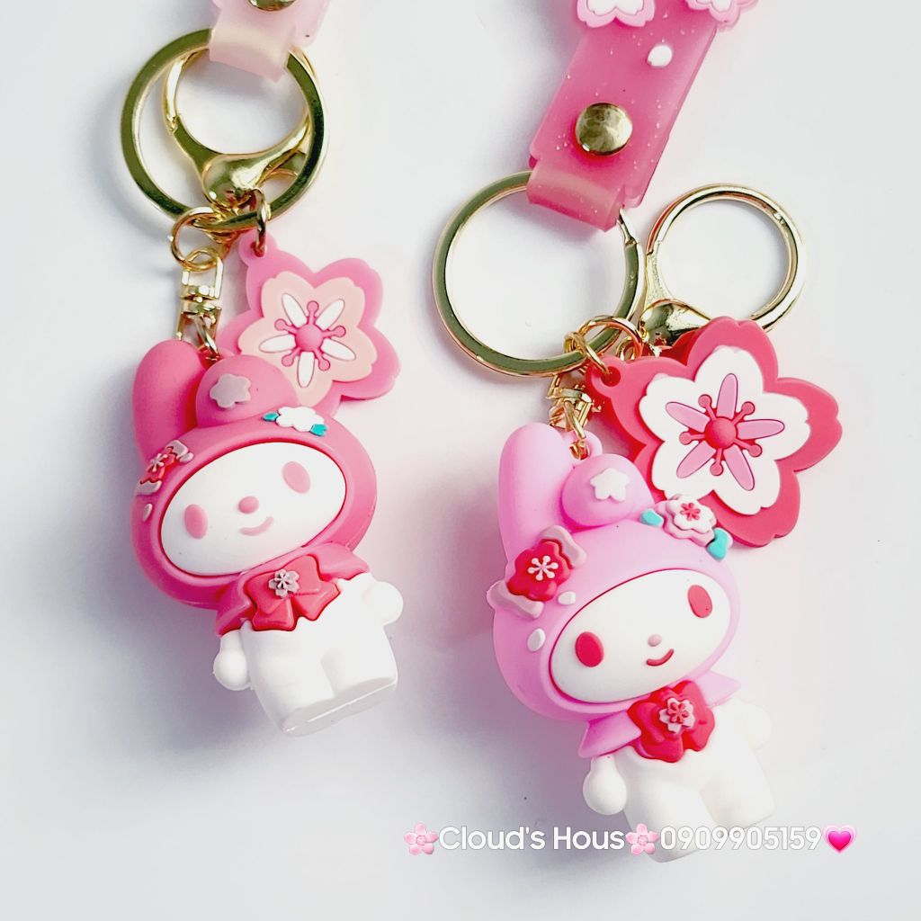 Móc Khoá Hoạt hình Sanrio Tone Trắng Hồng My Melody