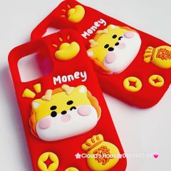 Case Ốp điện thoại iPhone Su dẻo Lân Vàng kèm Popsocket iPhone 11/12/13/14/15/Pro/Promax - TẾT