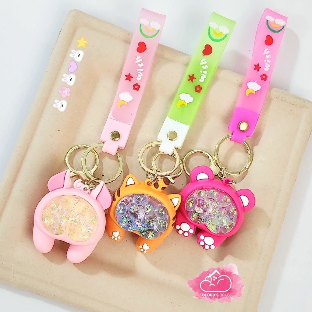 Móc khóa Cái mông Con thú Hologram