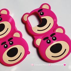 Case Ốp điện thoại iPhone Gấu dâu Lotso 2 mặt gấu dâu Su dẻo Chống Shock iPhone 11/12/13/14/Pro/Promax