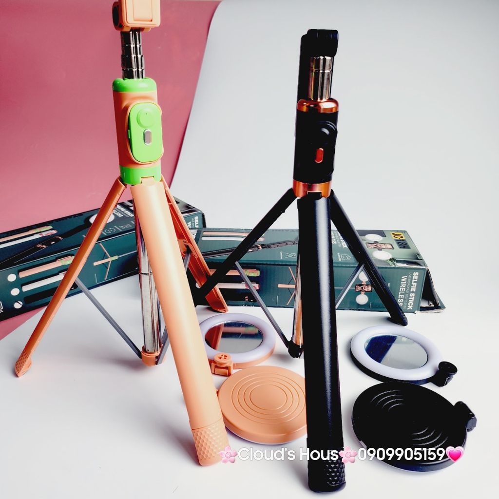 Gậy Selfie kết nối Bluetooth có Đèn và chân Tripod JC-18H