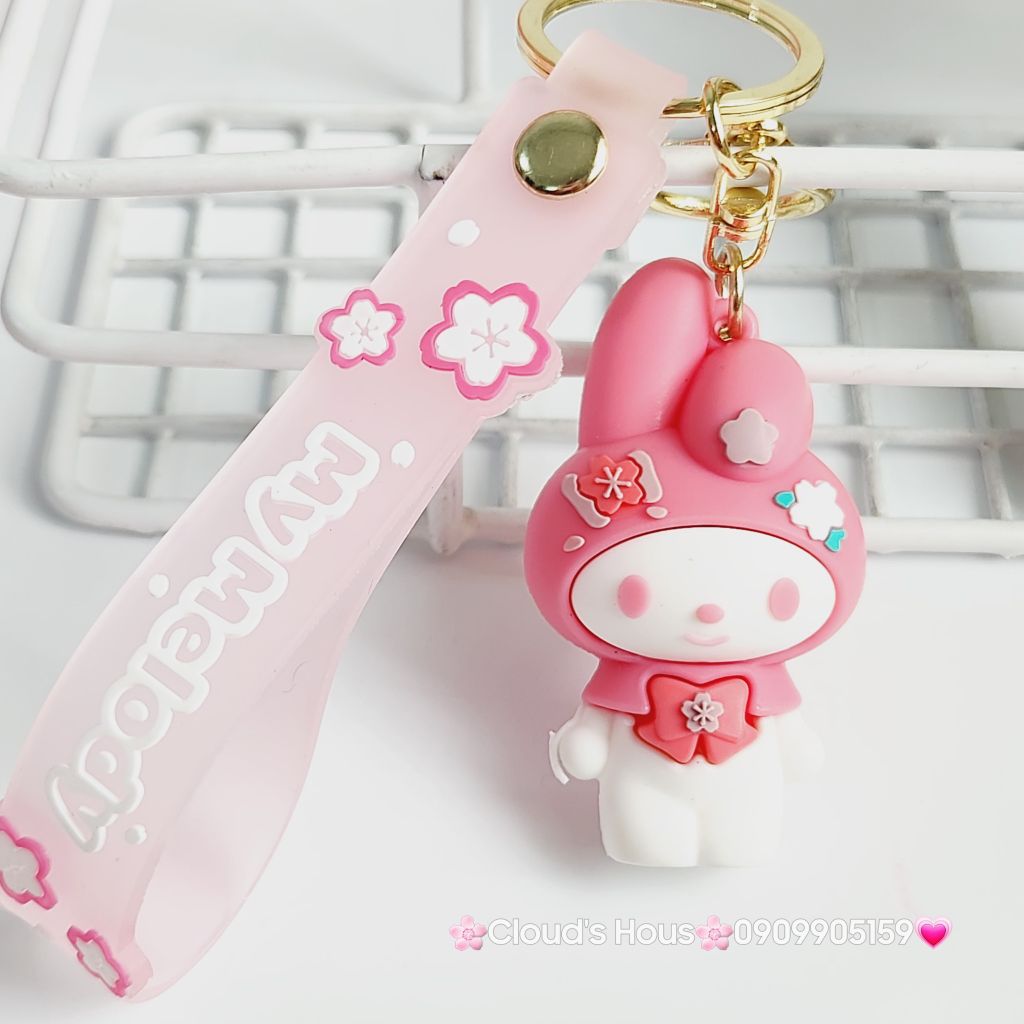 Móc Khoá Hoạt hình Sanrio Tone Trắng Hồng My Melody