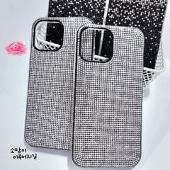 Case Ốp điện thoại iPhone Đính đá Trắng Bling bling sang chảnh iPhone 11/12/13/14/Pro/Promax