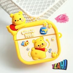 Cover Case Vỏ bảo vệ Airpod Gấu Pooh Su dẻo Icon 3D nổi Airpod 1/2/3/Pro/Pro2