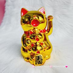 Mèo Thần Tài mẹ cõng con mang may mắn đến mọi nhà