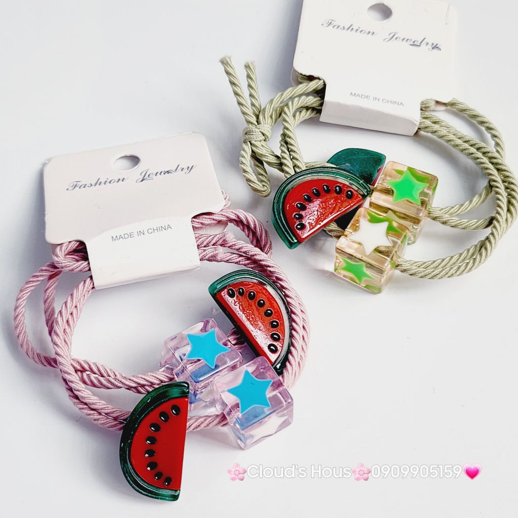 Đồ cột tóc Charm Ngôi sao, Gấu, Dưa hấu  (mẫu lẽ)