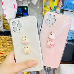 Case ốp điện thoại iPhone Bóng trơn Bò sữa Icon Nổi