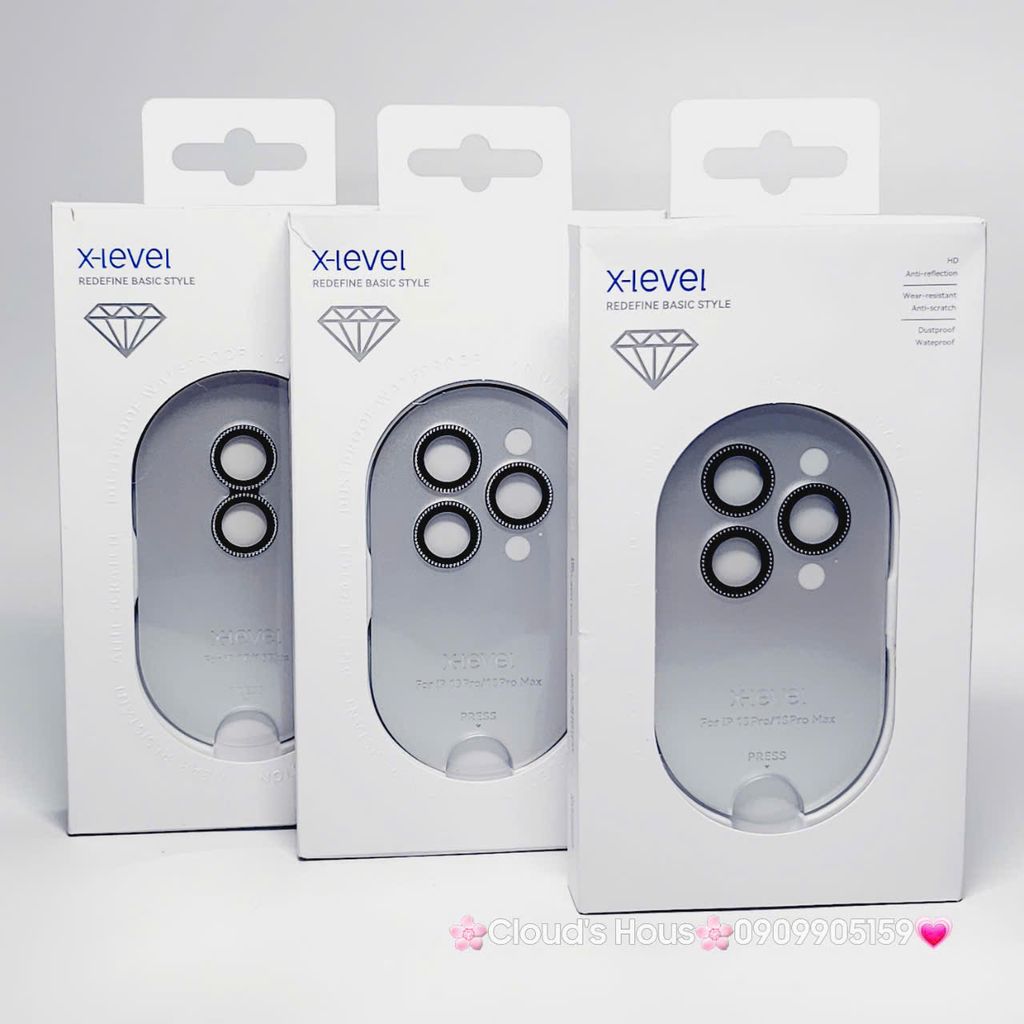 CƯỜNG LỰC Camera X-Level Diamond Đính đá iPhone 16/Plus/Pro/Promax