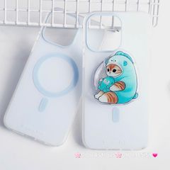 Case Ốp điện thoại iPhone Trong Nhám Magsafe Xanh dương Pastel Zoozoo Case iPhone 12/13/14/15/Pro/Promax