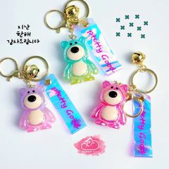 MÓC KHÓA GẤU DÂU LOTSO Hologram Bling bling
