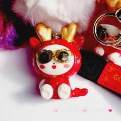 Móc Khóa Đeo Kính Cosplay Lân Rồng Đỏ Tết Good Lucky - TẾT