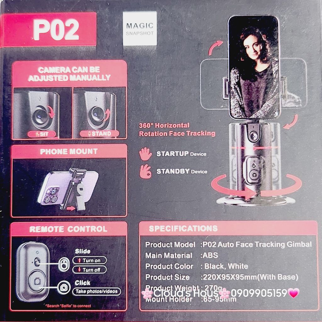 Gimbal selfie xoay 360 độ thông minh theo cử chỉ - P02